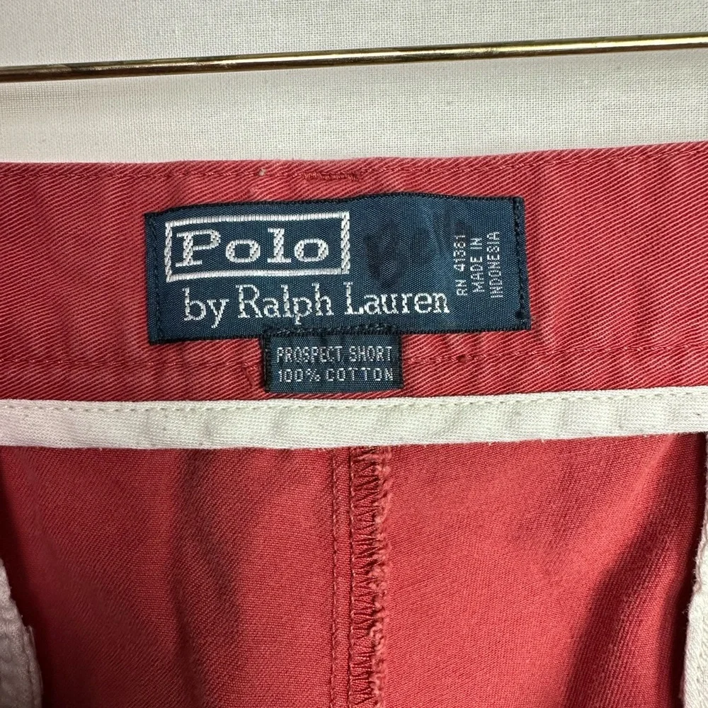 Polo Ralph Lauren Classic Chino Shorts Men’s 34 Flat Front Broken In Red‎ Flaw